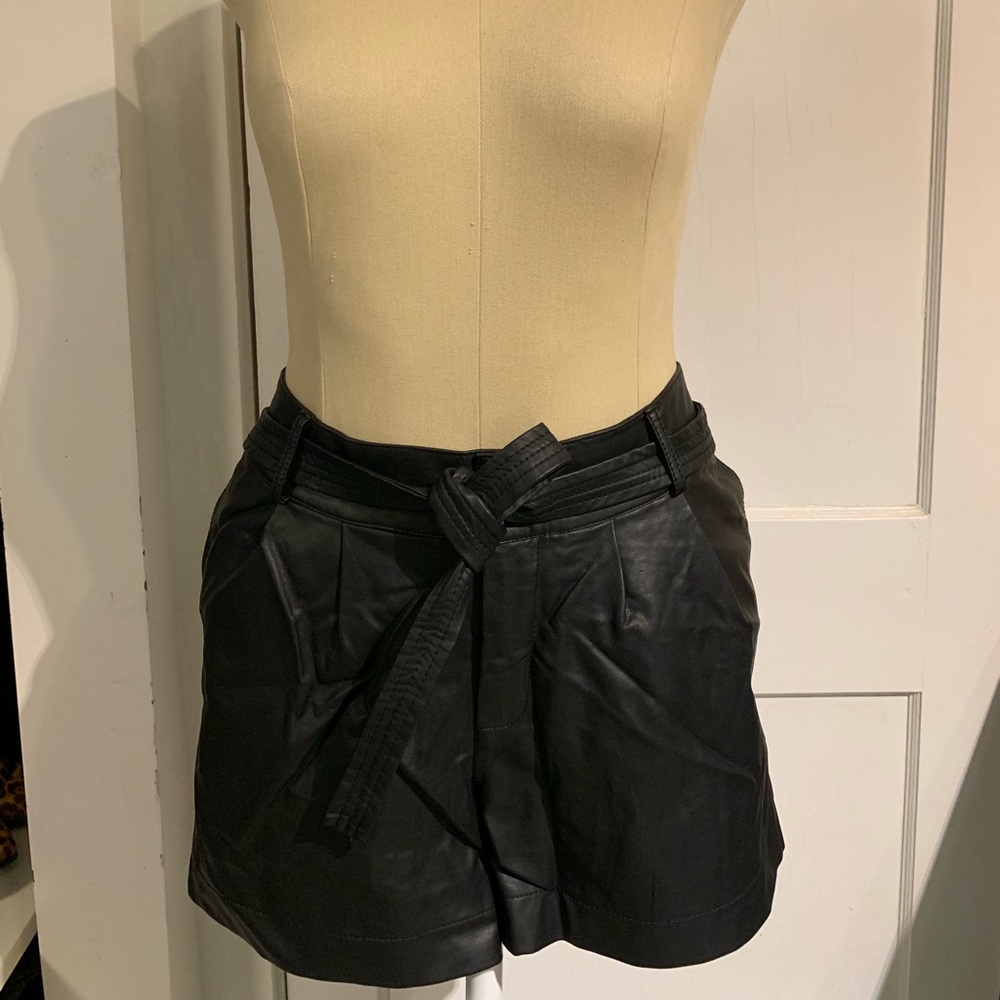 Faux leather shorts